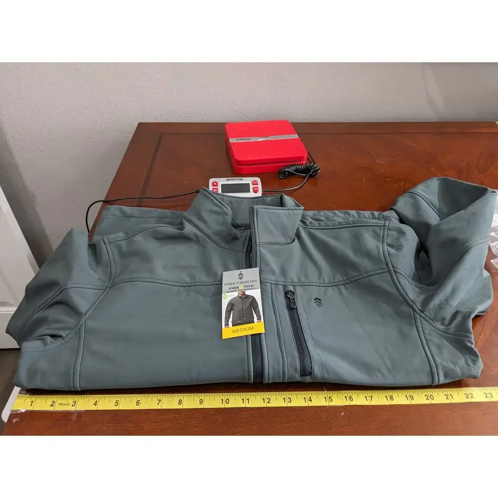 Free Country Freecycle Full Zipper Jacket M 38 40 Gray‎ Pewter Super Softshell